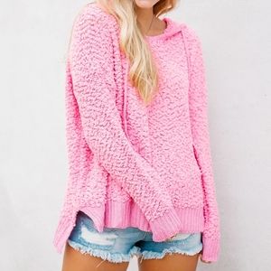 JUDITH MARCH Boathouse Hooded Pink Sweater